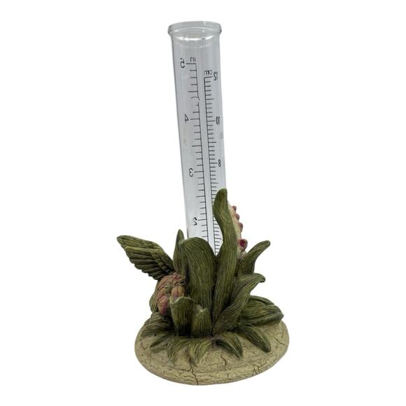 Hummingbird Rain Gauge Outdoor Resin Indoor Bud Vase Vintage 6.5” Tall - Picture 3 of 6